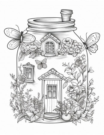 50 Printable Fairy Houses in Jar ...