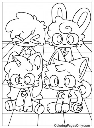 Smiling Critters Coloring Page - Free ...