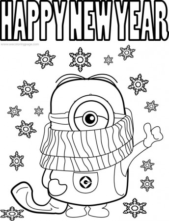 Best Funny Minions Quotes And Picture Cold Weather Happy New Year Coloring  Page - Wecoloringpage.com | New year coloring pages, Christmas coloring  pages, Rudolph coloring pages