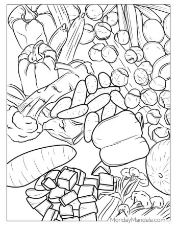 24 Vegetable Coloring Pages (Free PDF ...