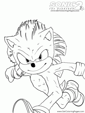 Sonic in Sonic the Hedgehog 2 Coloring Pages - Sonic Coloring Pages - Coloring  Pages For Kids And Adults