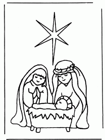 Jesus coloring book with the star of Bethlehem printable and online