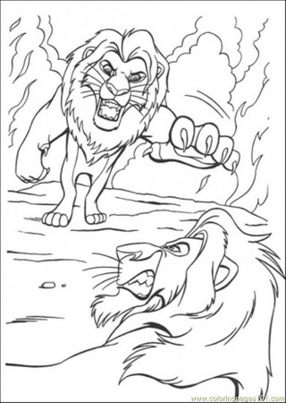 Fighting With Scar Coloring Page for Kids - Free The Lion King Printable Coloring  Pages Online for Kids - ColoringPages101.com | Coloring Pages for Kids