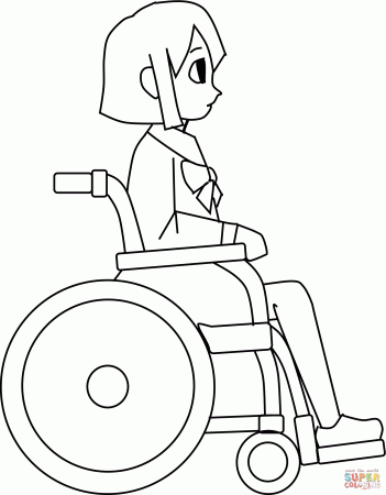 Wheelchair Girl coloring page | Free Printable Coloring Pages