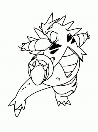 Pokemon Kleurplaten Tyranitar Check more at  https://olivinum.com/pokemon-kleurplaten-tyranitar/ | Pokemon coloring pages,  Pokemon coloring, Pokemon sketch