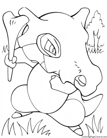 Pokemon - Cubone Coloring Page 01 | Coloring Page Central