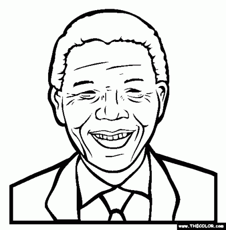 Nelson Mandela Coloring Page | Free Mandela Online Coloring