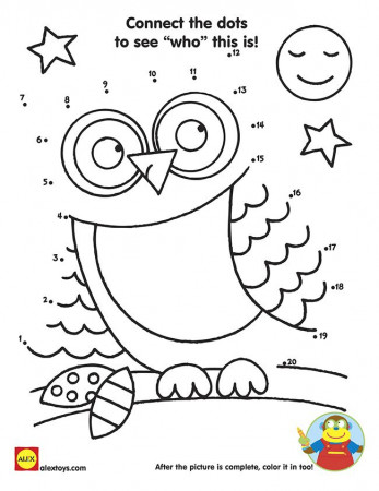 Connect the Dots Owl Printable - ALEX Toys | Owl printables, Connect the  dots, Dots
