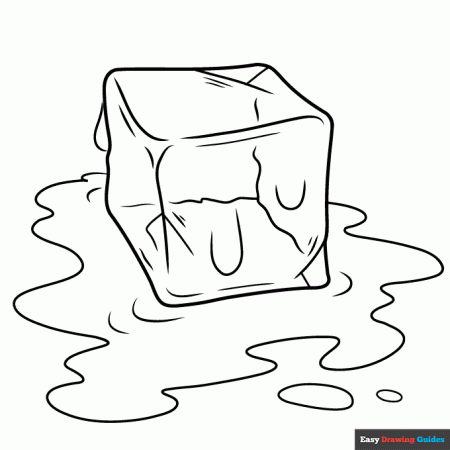 Ice Cube Coloring Page | Easy Drawing Guides