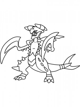 Garchomp Pokemon coloring pages - Free Printable