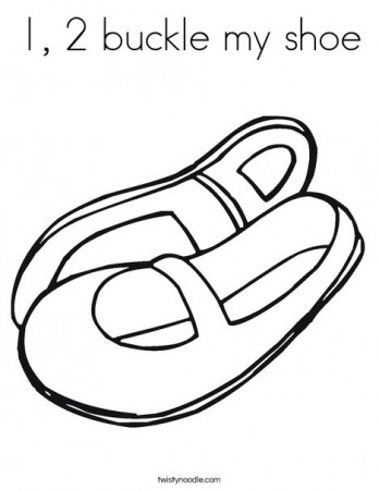 1, 2 buckle my shoe Coloring Page - Twisty Noodle