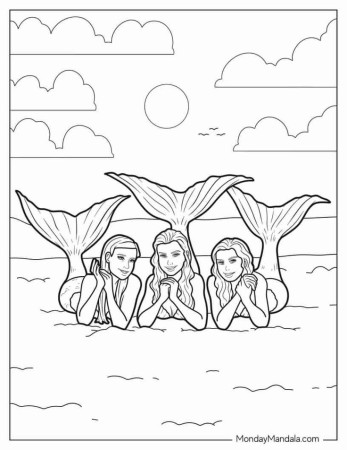 H2O mermaids coloring pages