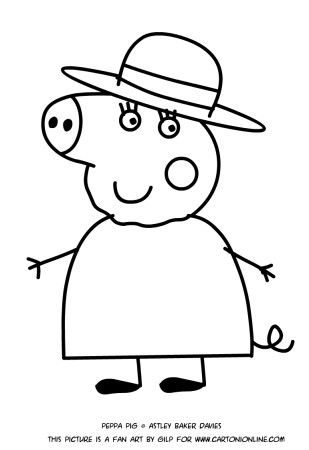 Granny Pig coloring pages