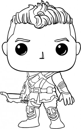 Hawkeye from Funko Avengers Endgame coloring page