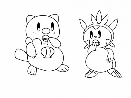 Oshawott And Chespin Coloring Page - Free Printable Coloring Pages for Kids