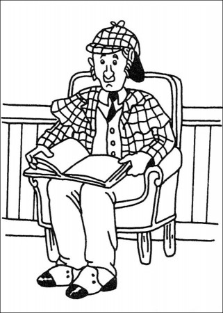 Coloring pages: Sherlock Holmes, printable for kids & adults, free