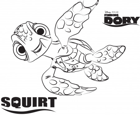 Squirt - Disney's Finding Dory Coloring Pages Sheet, Free Disney Printable