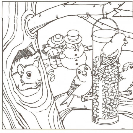 Coloring Pages: Free Coloring Pages Of Adult Winter Winter Scene ...