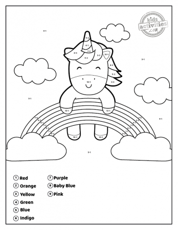 Unicorn Color By Number Subtraction Worksheets | Kids Activities Blog