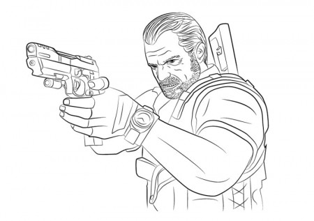 Barry Burton from Resident Evil Coloring Page - Free Printable Coloring  Pages for Kids
