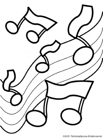 Music Notes Coloring Page 2 | Audio Stories for Kids | Free Coloring Pages  | Colouring Printables