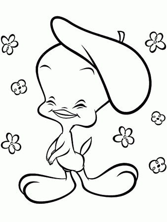 Tweety Cartoon Easy Girl Coloring Pages | Cartoon Coloring pages ...
