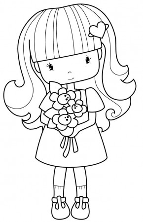 Cute Flower Girl Coloring Pages