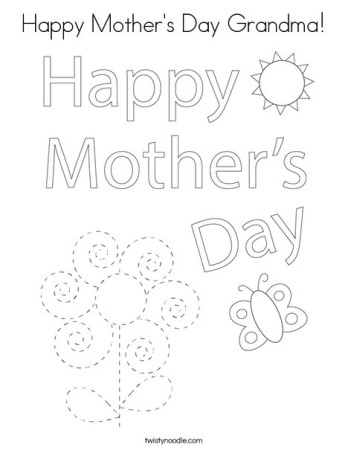 Happy Mother's Day Grandma Coloring Page - Twisty Noodle