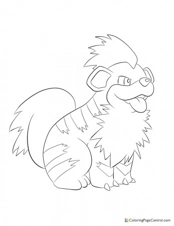 Pokemon - Growlithe Coloring Page | Coloring Page Central