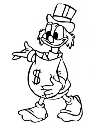 Scrooge Mcduck the Richest Duck in the World Coloring Page | Kids ...