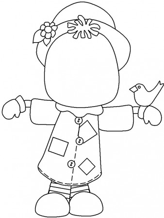 Scare Crow blank face coloring page