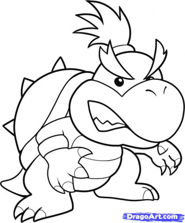 drawing of super mario bowser - Clip Art Library
