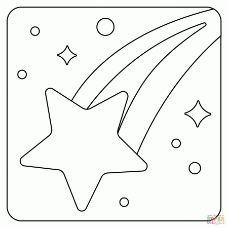 Shooting Star Emoji coloring page | Free Printable Coloring Pages