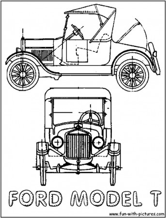 Ford Model T Coloring Page | Ford models, Model t, Henry ford model t