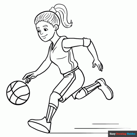 Basketball Player Coloring Page | Easy Drawing Guides