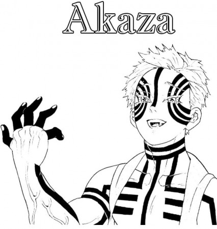 Akaza from Demon Slayer Coloring Page - Free Printable Coloring Pages for  Kids