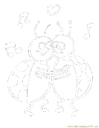 Ladybug hug Coloring Page - Free ladybugs Coloring Pages :  ColoringPages101.com
