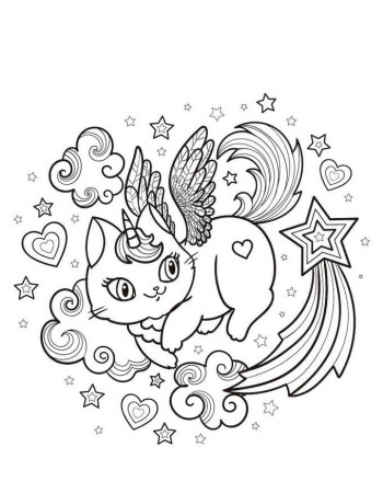 Unicorn Cat Coloring Pages | Free Coloring Pages