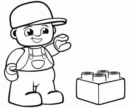 Lego Boy and LEGO Blocks Coloring Pages - Get Coloring Pages