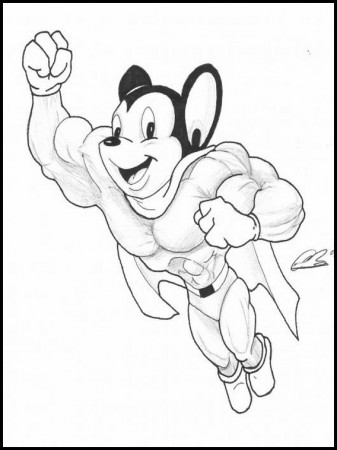 Coloring Pages Mighty Mouse 1
