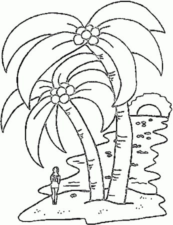 palm tree coloring page | Tree coloring page, Leaf coloring page, Coloring  pages