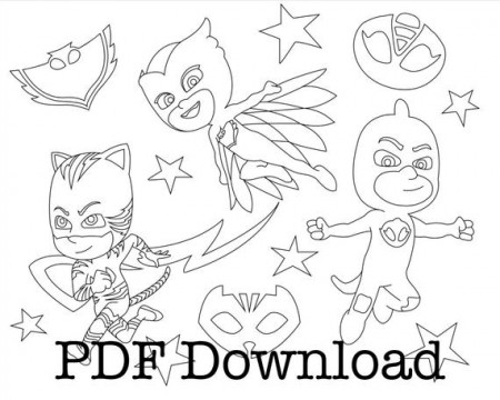 PJ Masks Coloring Pages. 3 Page immediate download PDF. Color | Etsy