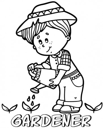 Gardener coloring page to print - Topcoloringpages.net