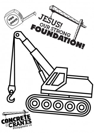 Concrete and Cranes VBS coloring page | Vbs, Vbs crafts, Vbs themes