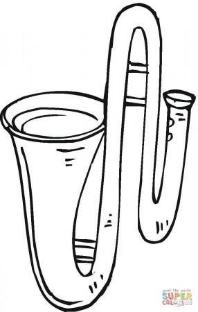 Trombone coloring page | Free Printable Coloring Pages