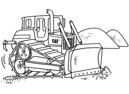 Bulldozer construction site coloring book to print and online