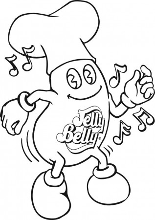 Dancing Jelly Bean Coloring Page