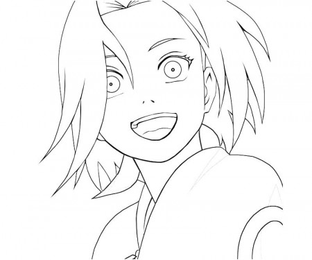 Happy Sakura Naruto Coloring Page