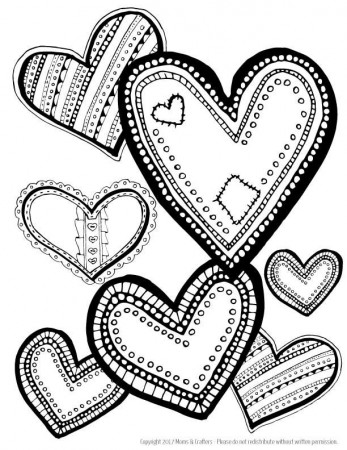 Hearts Coloring Page Download | Heart coloring pages ...