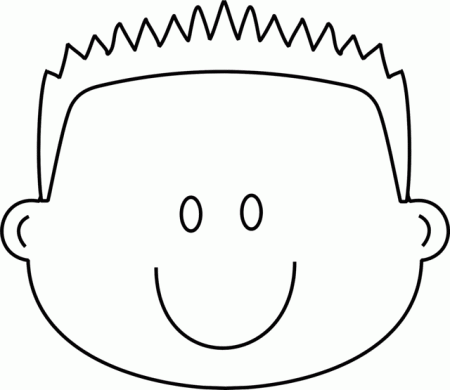 Smiley Face Coloring Pages Boy Happy Face With Spiky Hair Coloring ...